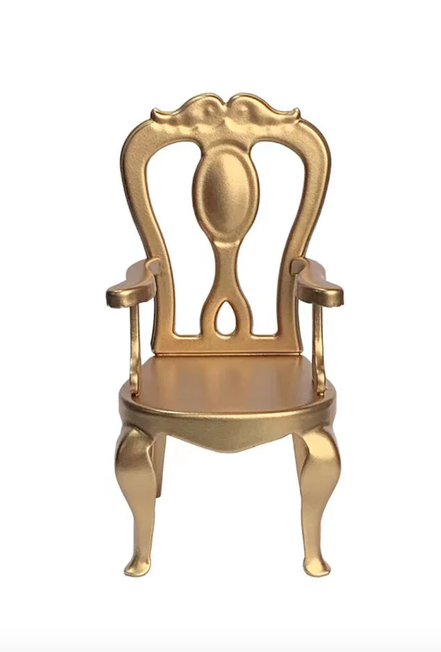 Princess Chair Dollhouse - Gold 1/12 Scale Dollhouse Miniature