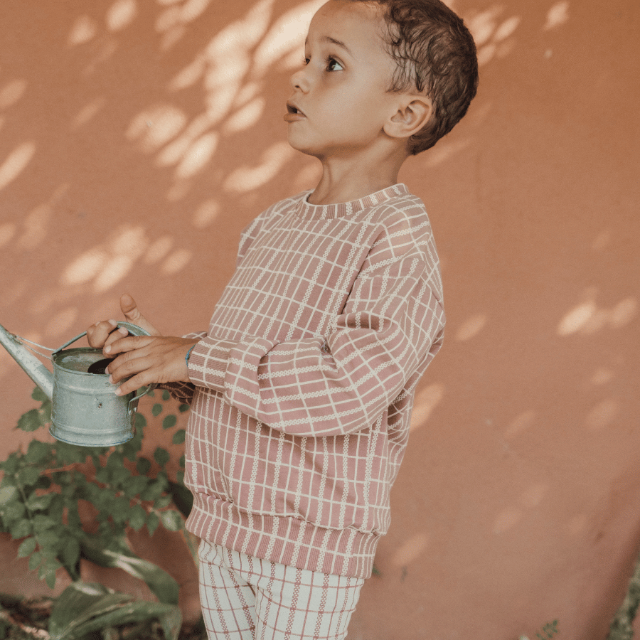 The Printed Sweatshirt - Mauve Check