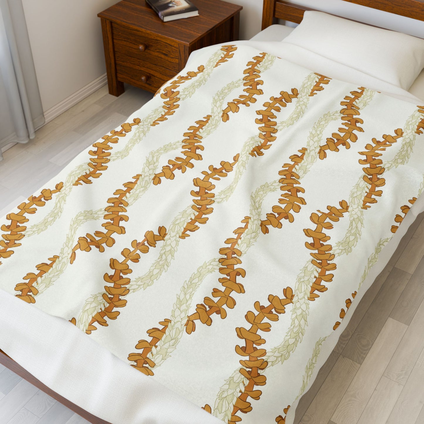 Cozy Velveteen Plush Blanket - Pikake Puakenikeni