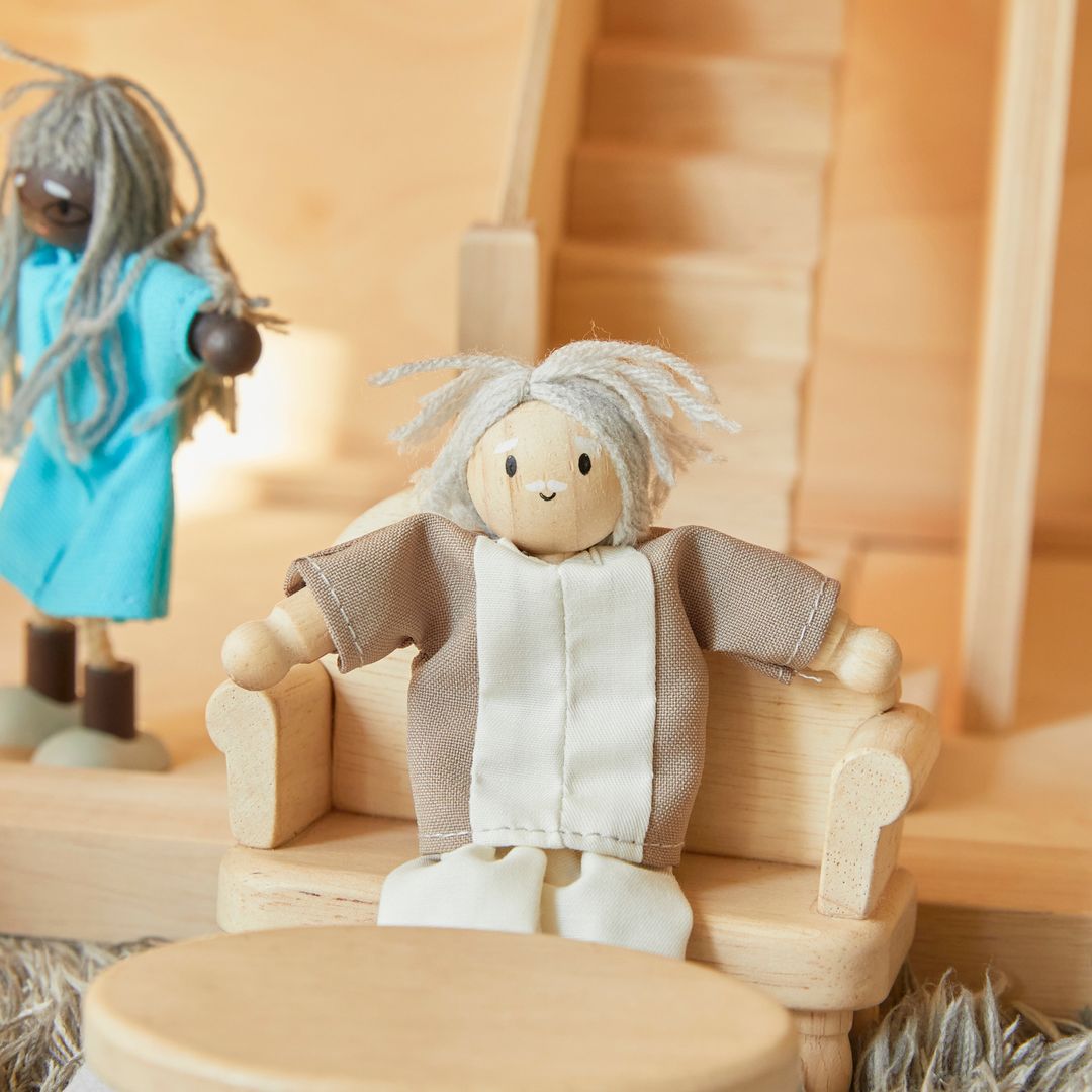 Grandfather Dollhouse Figure - Fair Skin Tone
