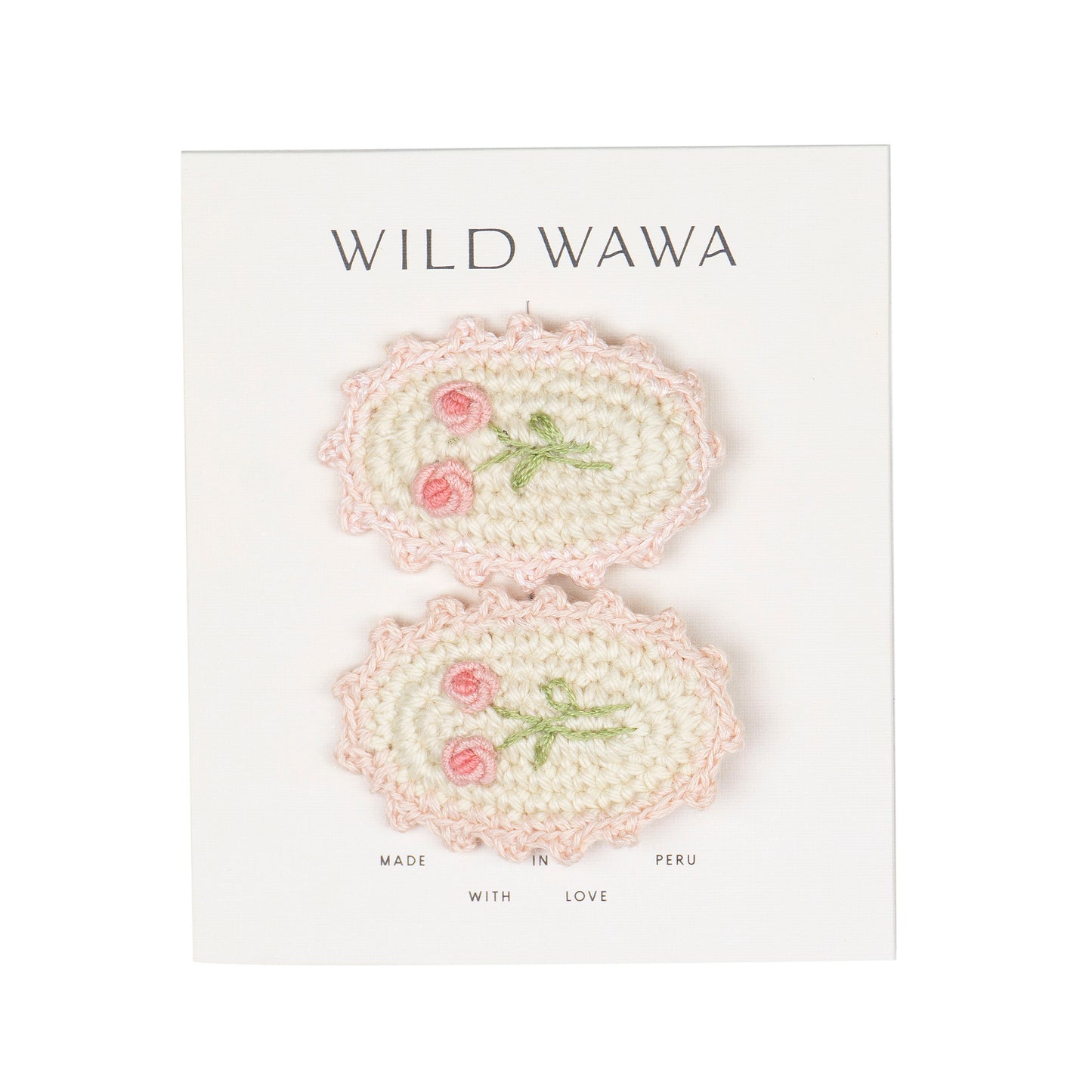 Crochet Clip Set | Pink Rose