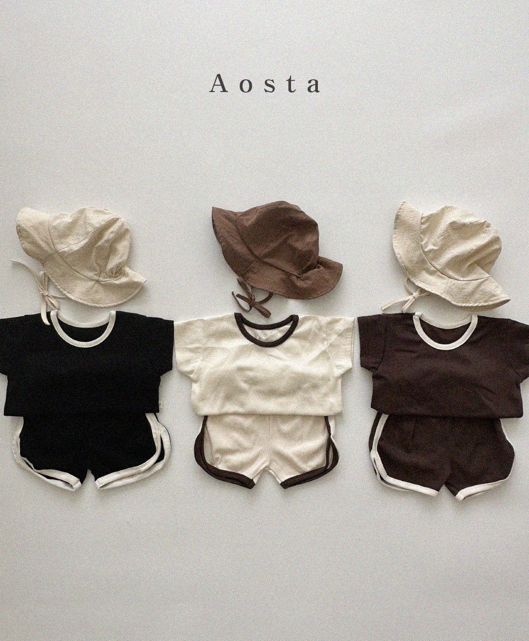 Brown Ribbed Tee | 1-2Y