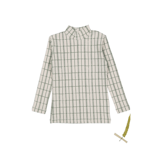 The Printed Turtleneck - Sage Check