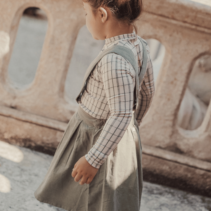 The Printed Turtleneck - Sage Check