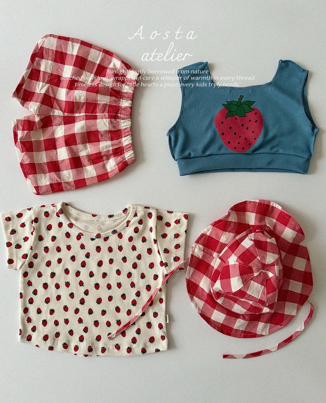 Summer Shorts | Red Checkered in 1Y