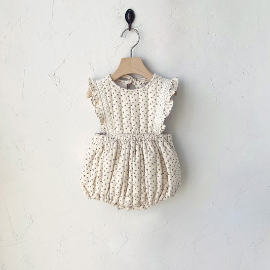 Ivory Quilted Bodysuit in 12/18M