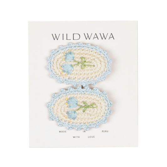 Crochet Clip Set | Blue Tulip