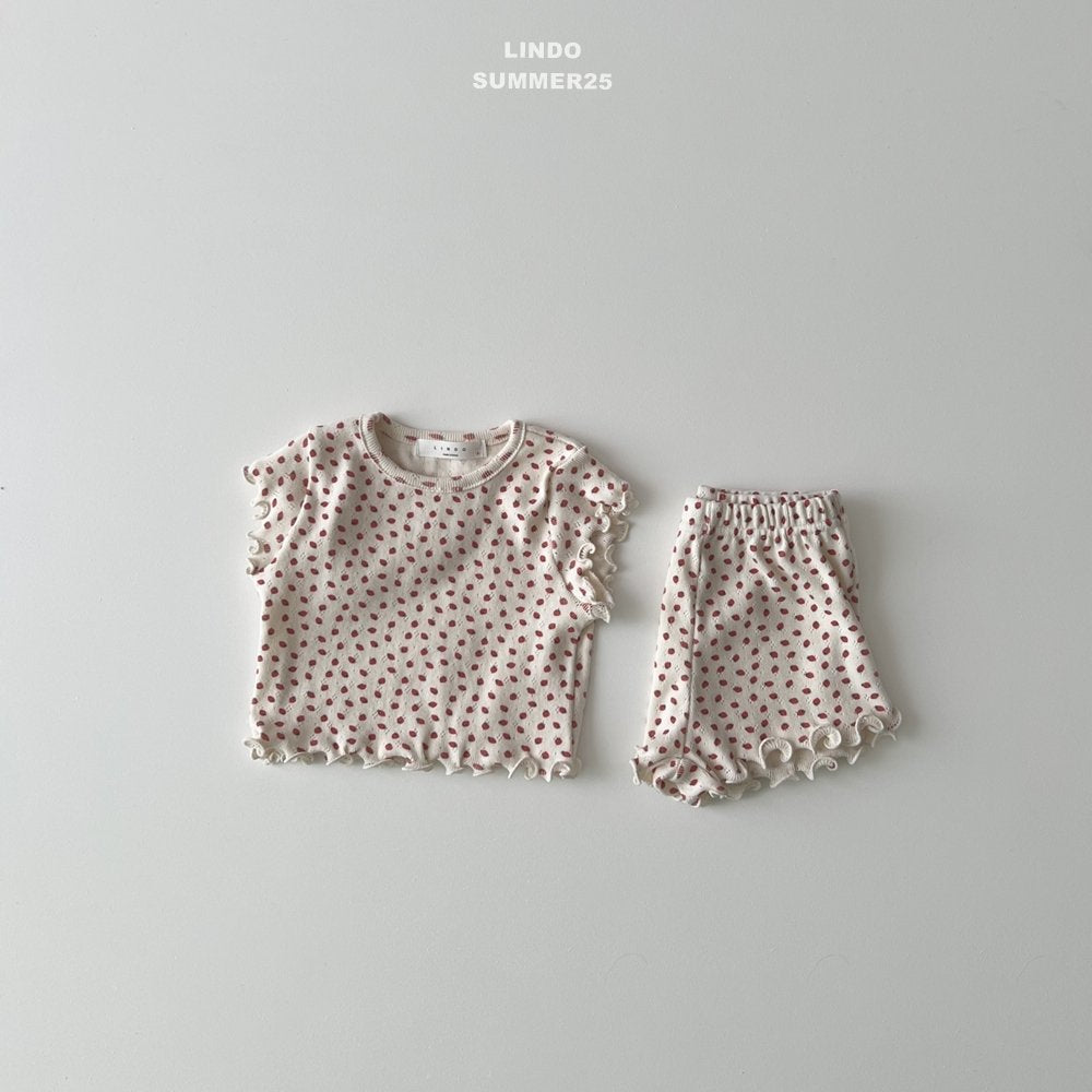 Pointelle Strawberry Short Set