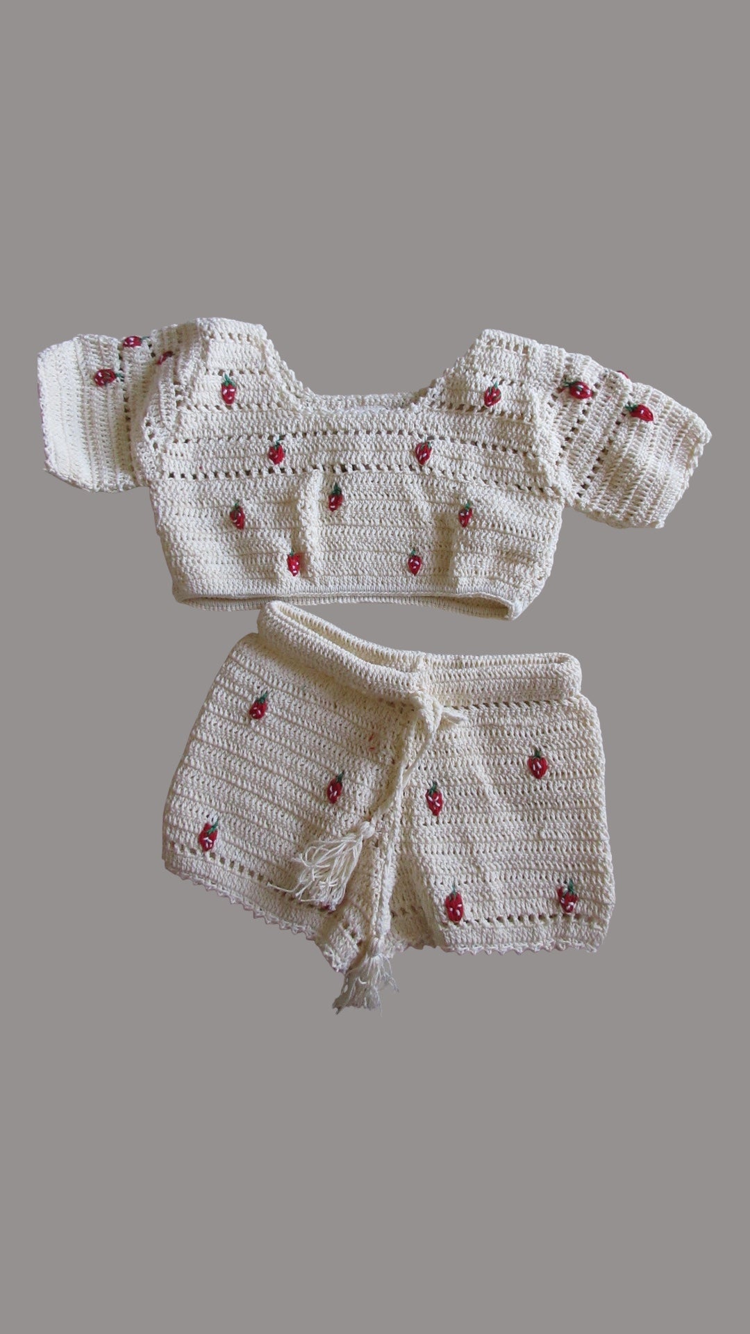 Strawberry Crochet Margarita Set
