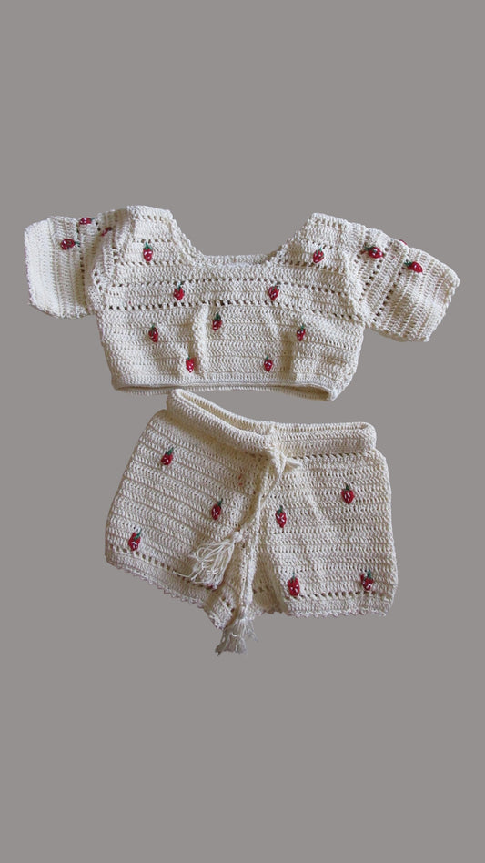 Strawberry Crochet Margarita Set