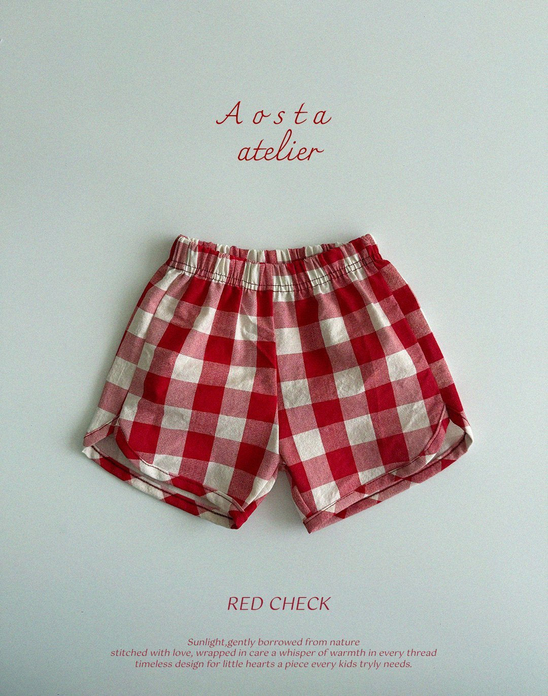 Summer Shorts | Red Checkered in 1Y