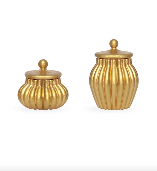 Creamer/"Ceramic" Tea Pot Set 2pcs (Made by Metal) - Gold 1/6 Scale Dollhouse Miniature