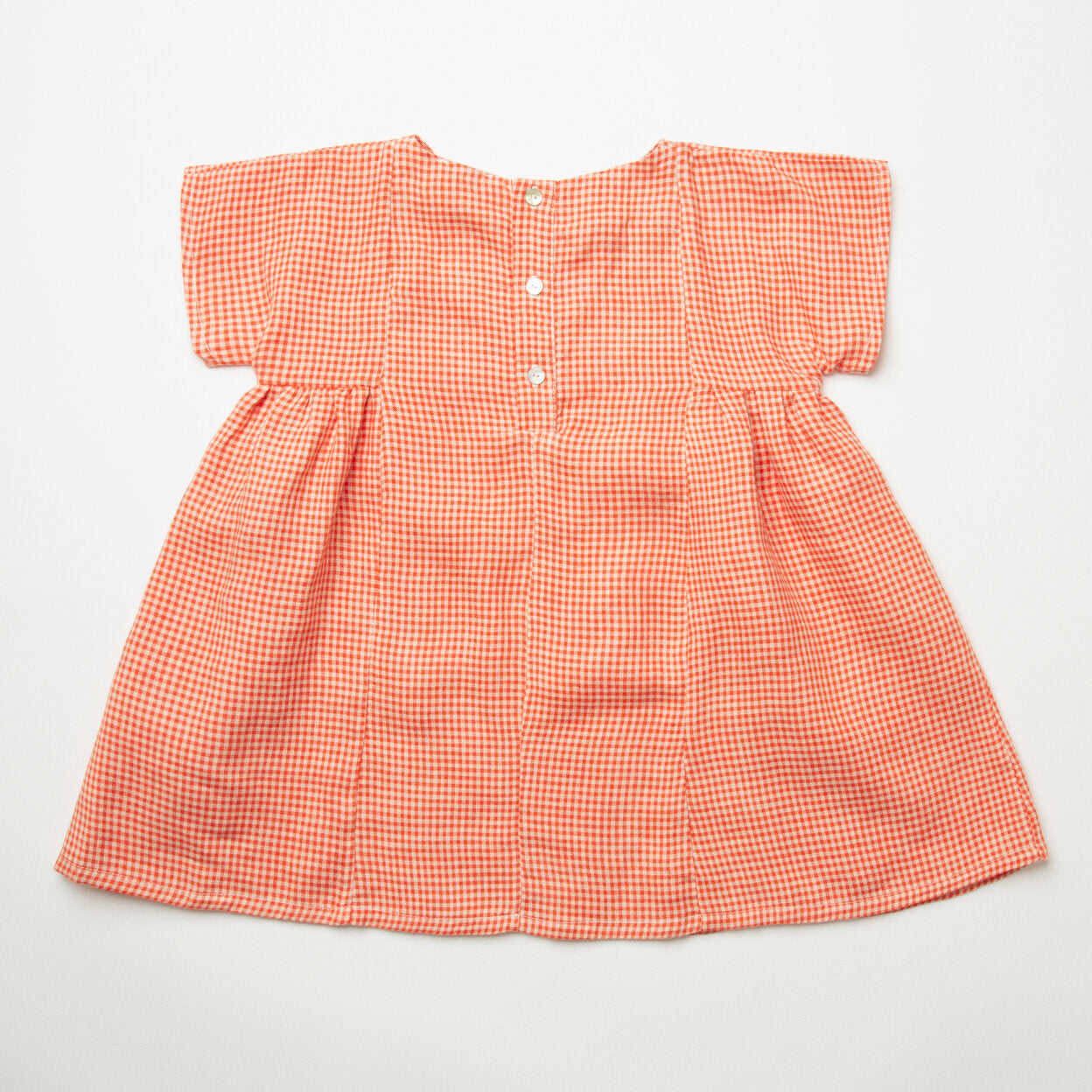 Ring O'Roses Dress| Strawberry & Oat Mini Check Linen in 18/24M