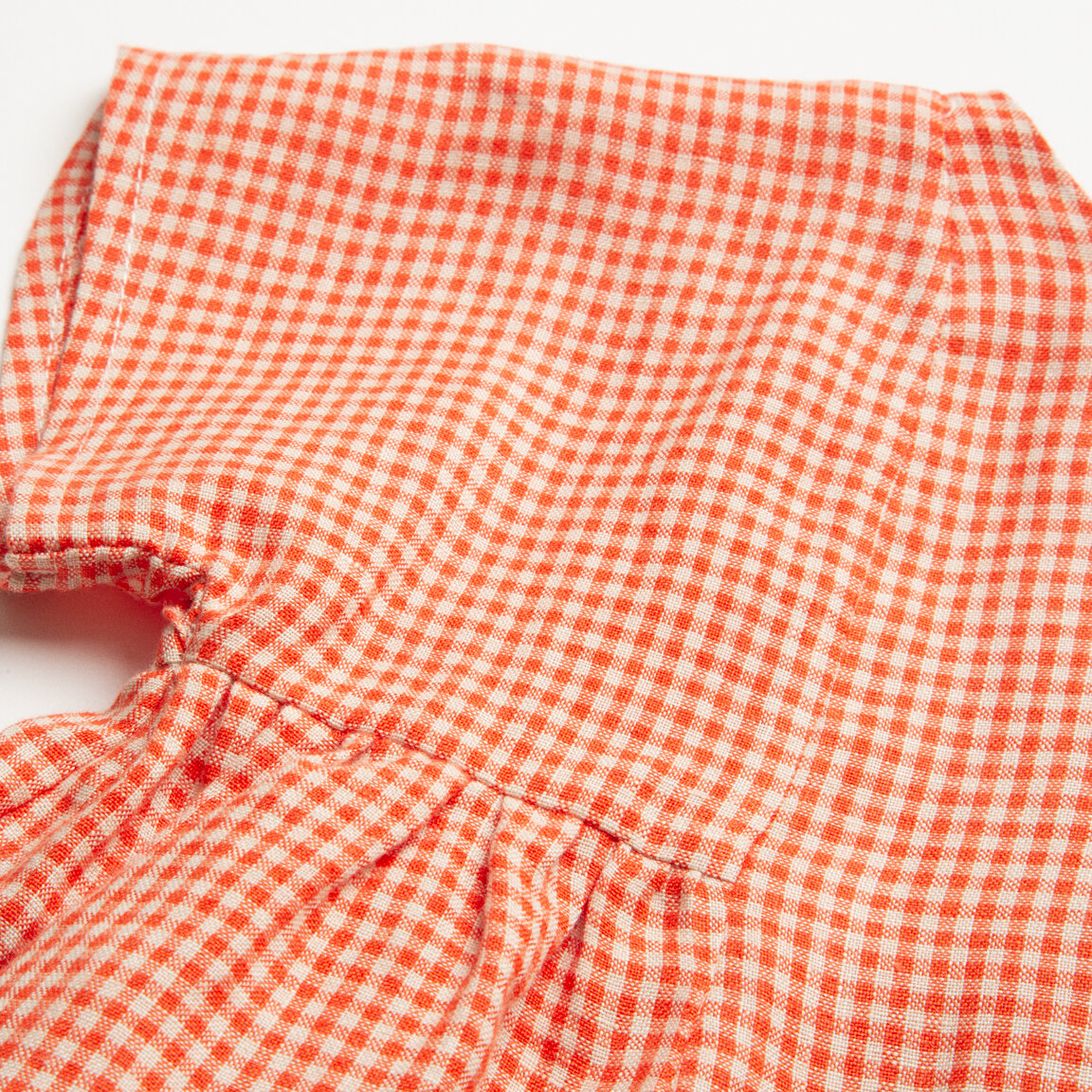 Ring O'Roses Dress| Strawberry & Oat Mini Check Linen in 18/24M