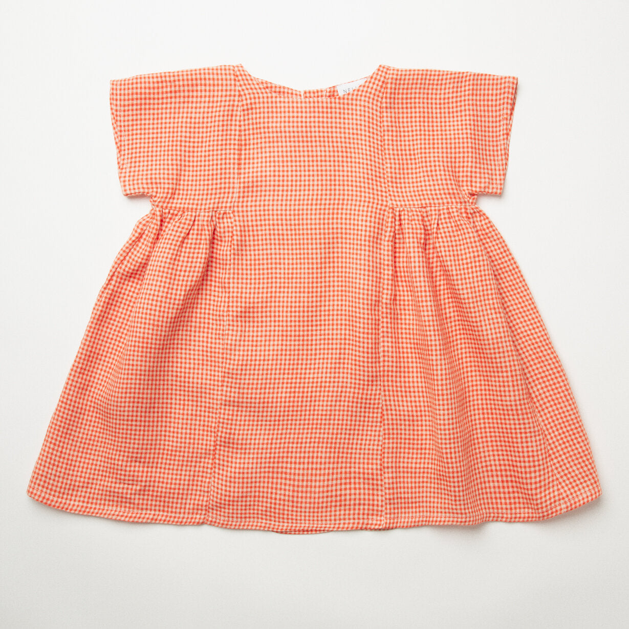 Ring O'Roses Dress| Strawberry & Oat Mini Check Linen in 18/24M