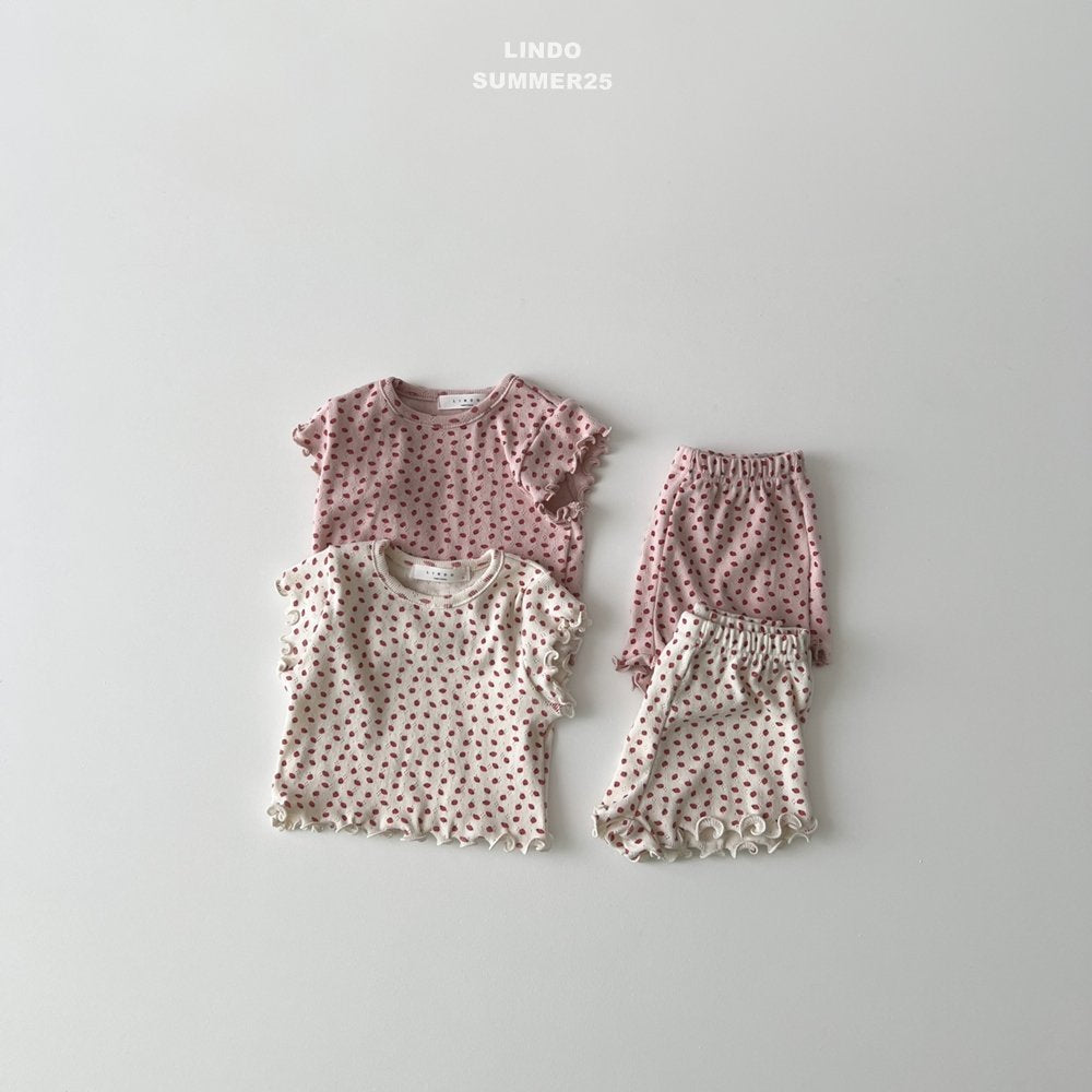 Pointelle Strawberry Short Set