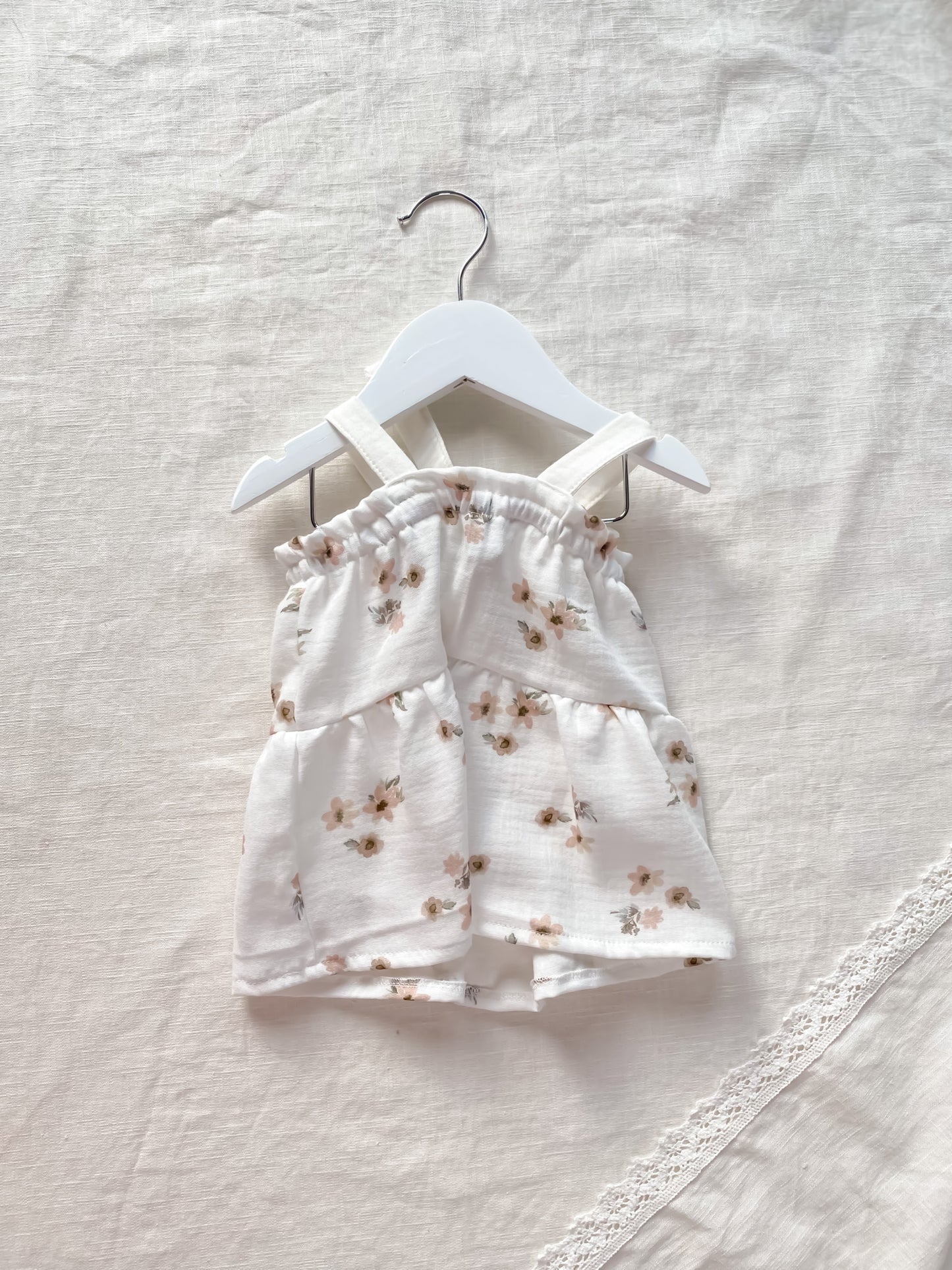 Floral Muslin Dress Ivory in 1-2T