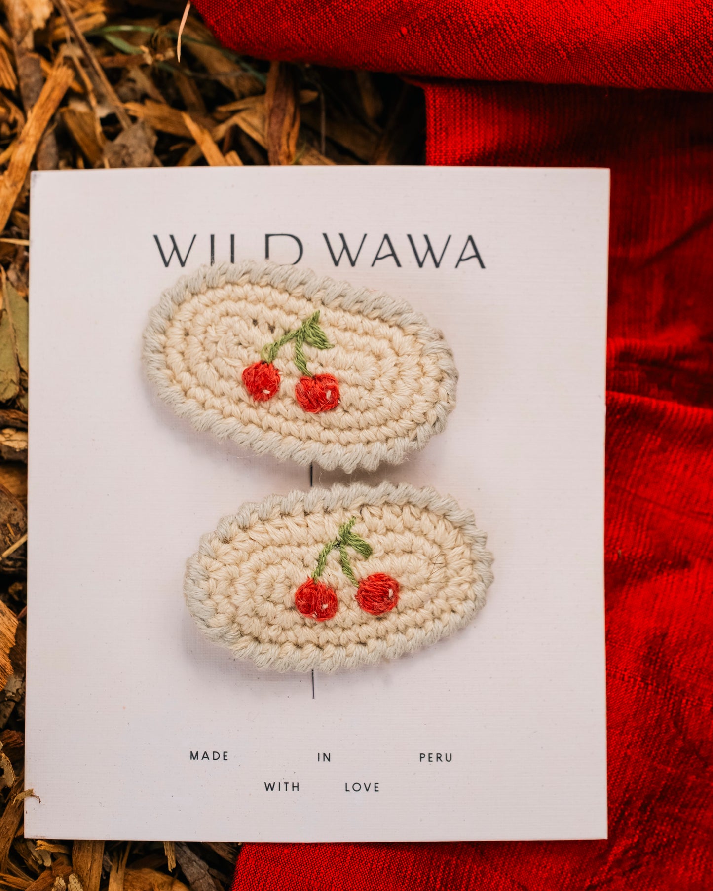 Crochet Clip Set | Blue Cherries