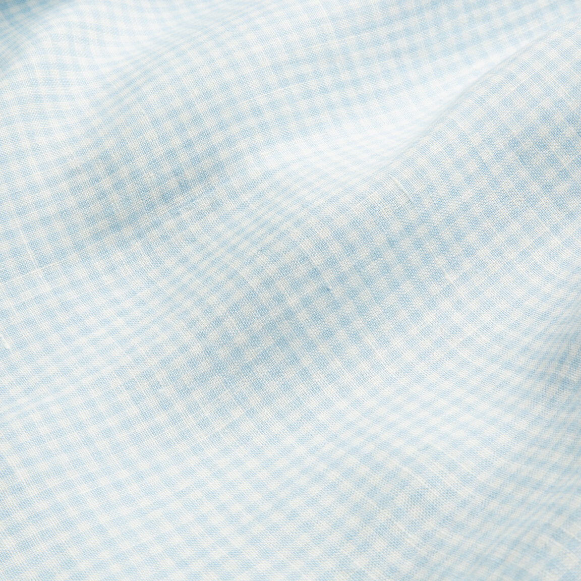 Duck, Duck, Goose Blouse | Baby Blue & Milk Mini Check Linen in 18/24M