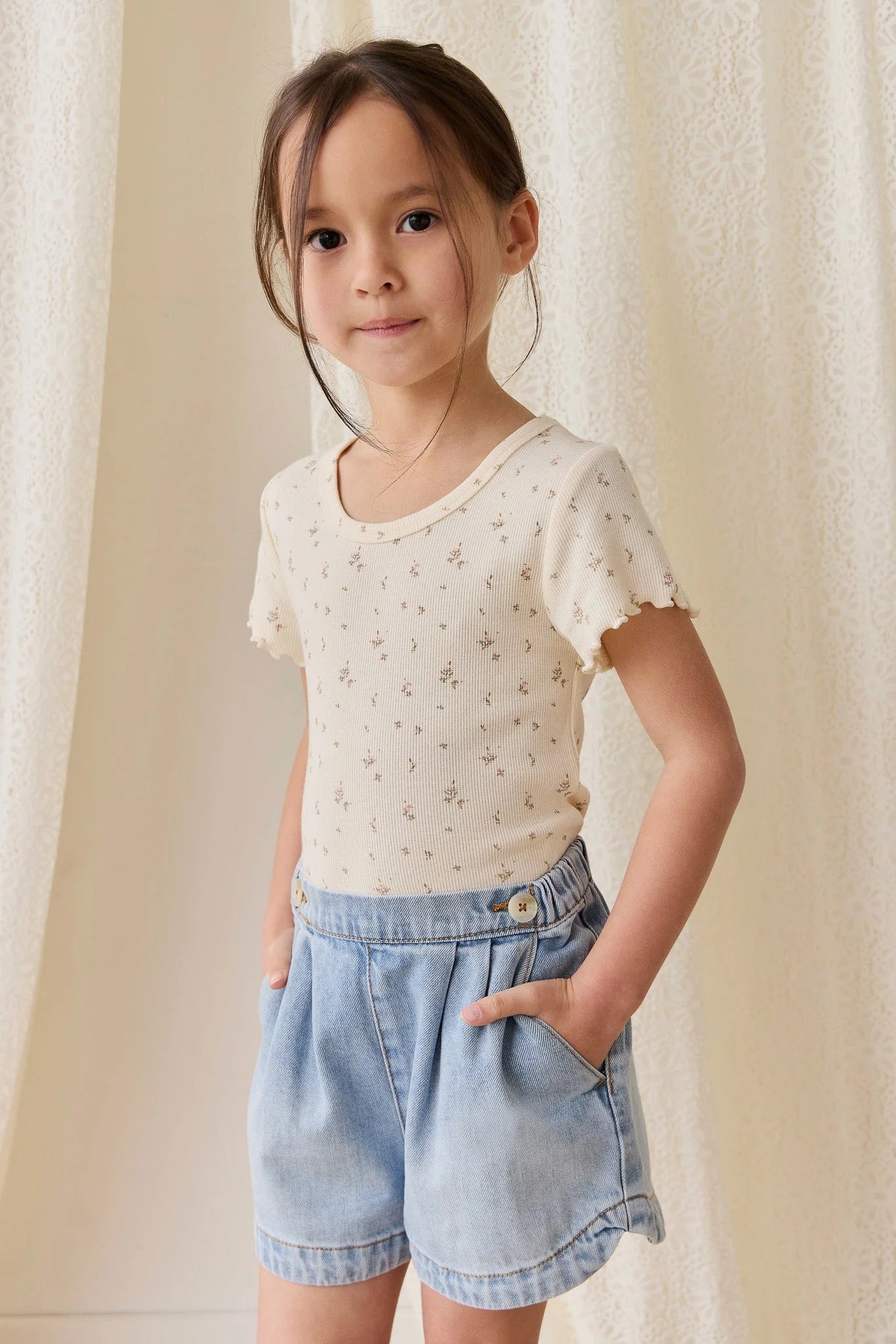 Organic Cotton Fine Rib Ines Top - Dina Antique
