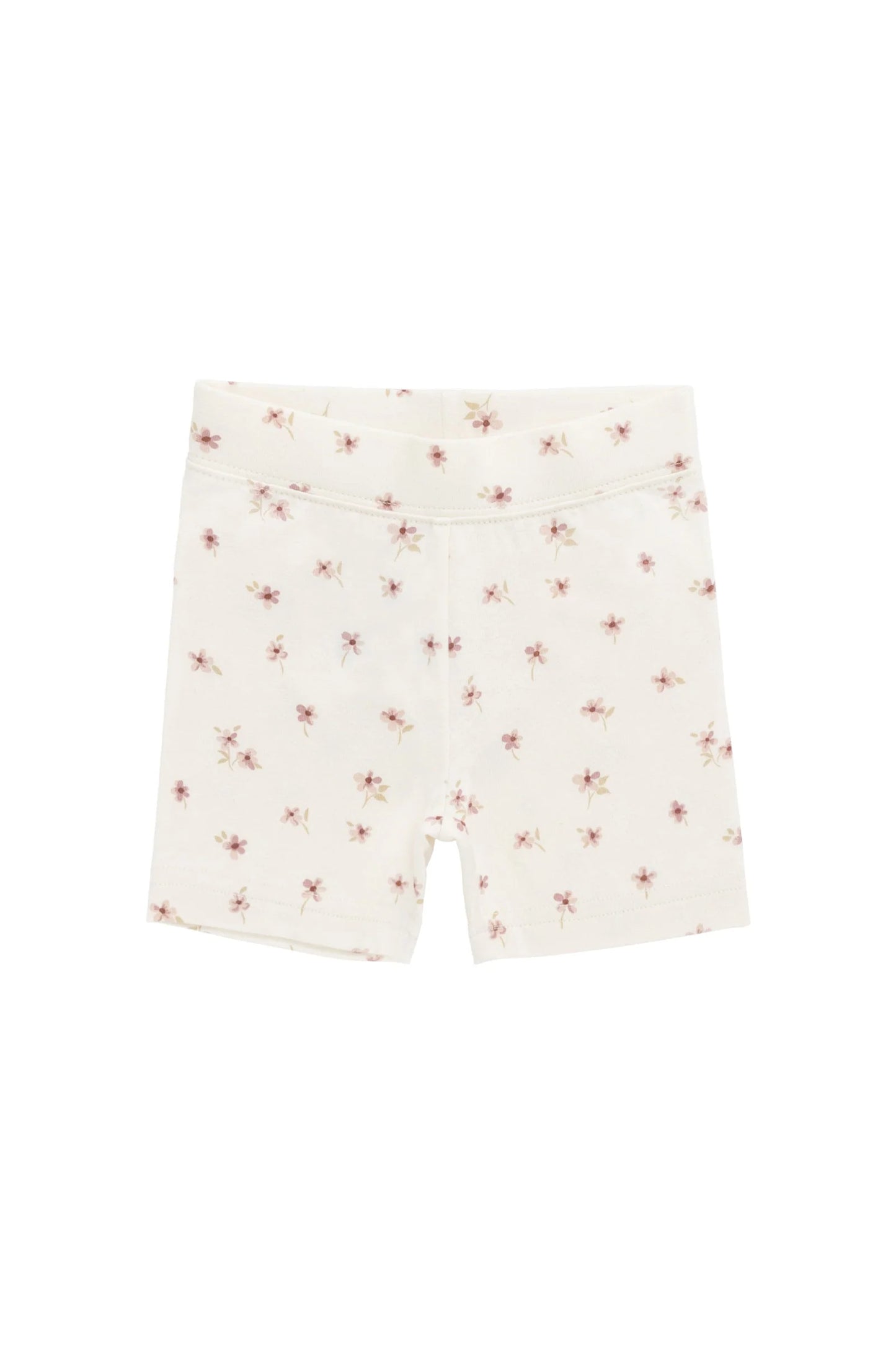 Organic Cotton Everyday Bike Short - Simple Flowers Egret