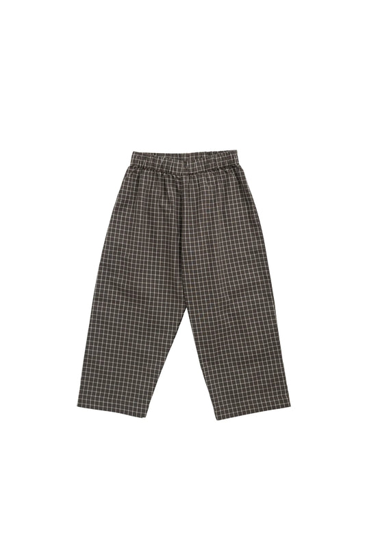 Organic Cotton Kingston Pant - Coffee Grid
