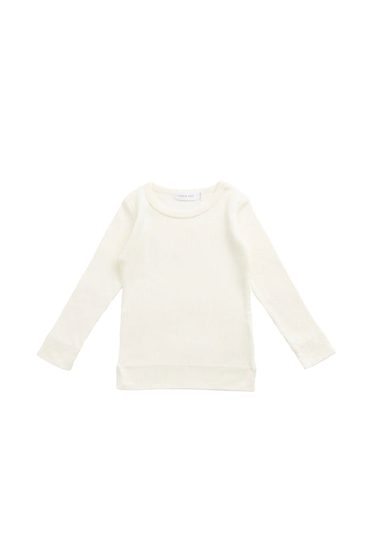 Organic Cotton Modal Marina Long Sleeve Top - Parchment
