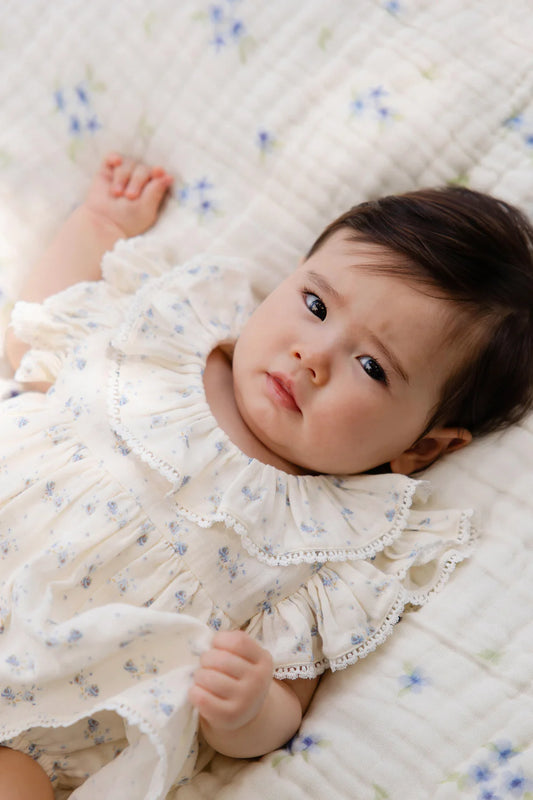 Organic Cotton Muslin Frannie Playsuit - Molly Blue