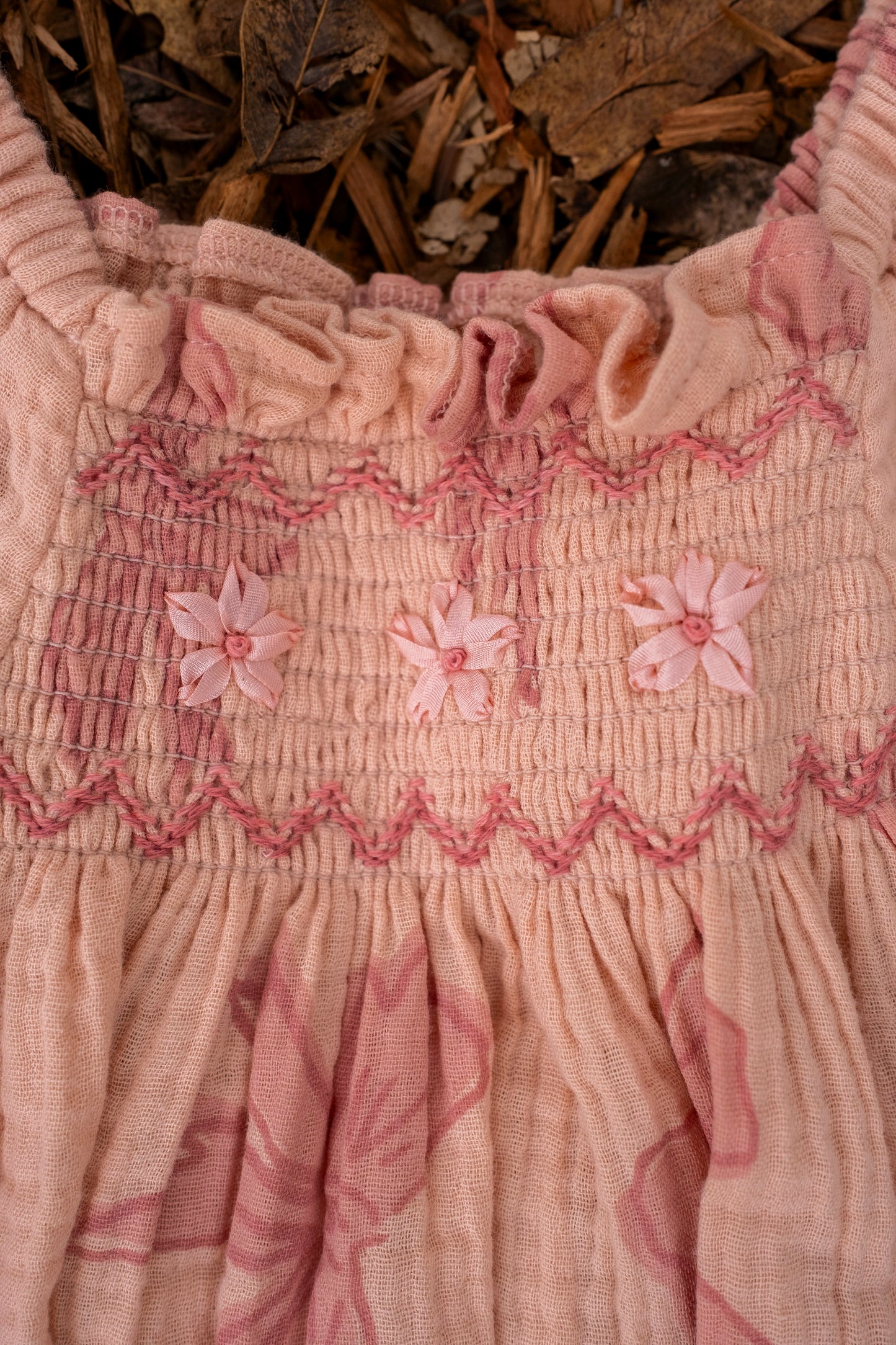 Ivy Romper | Vintage Bows Dusty Pink