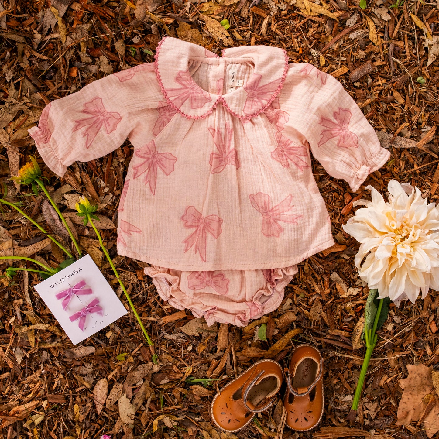 Georgina Set | Vintage Bows Dusty Pink