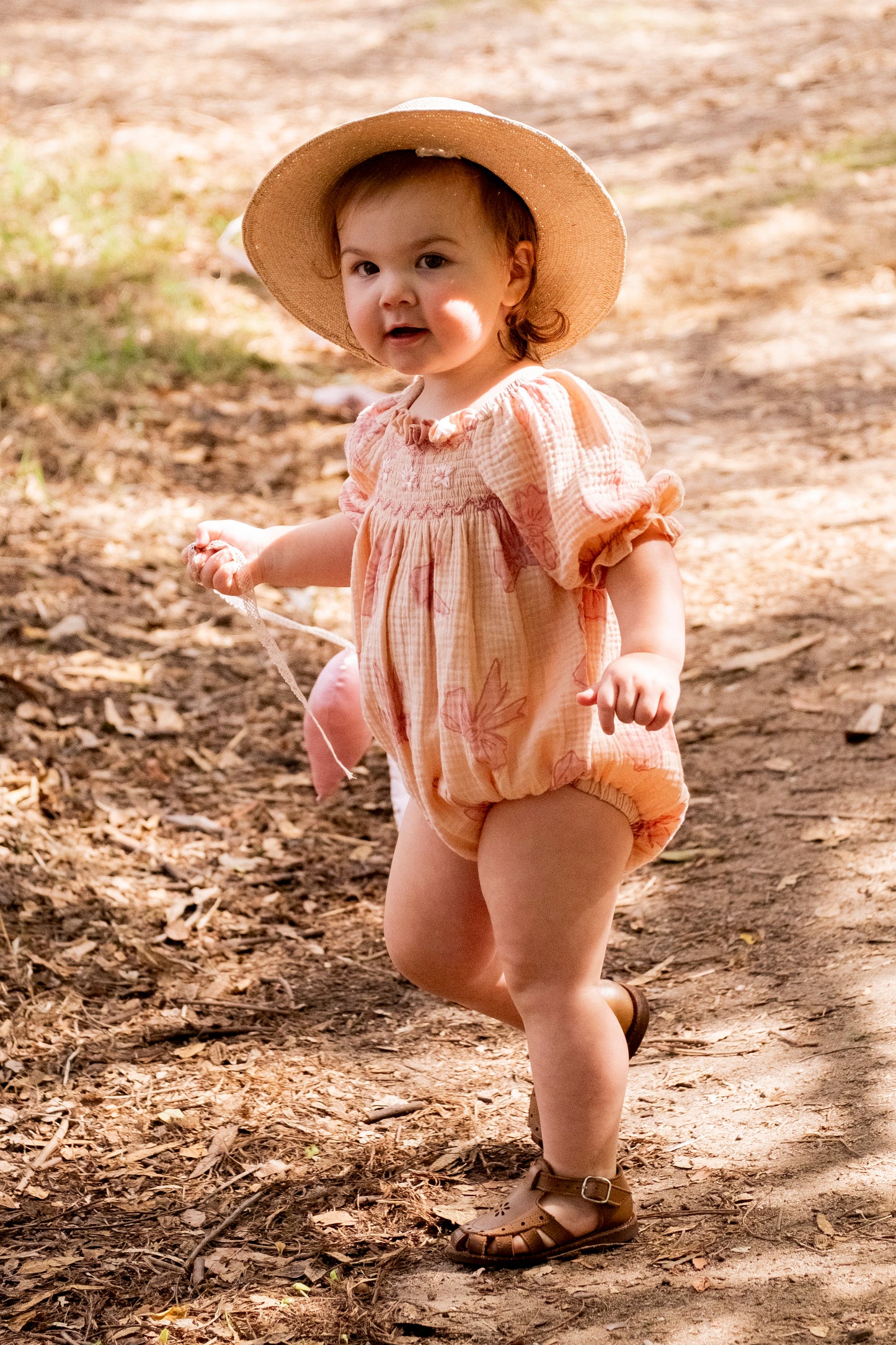 Ivy Romper | Vintage Bows Dusty Pink
