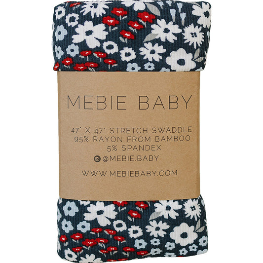 Americana Floral Ribbed Bamboo Stretch Swaddle