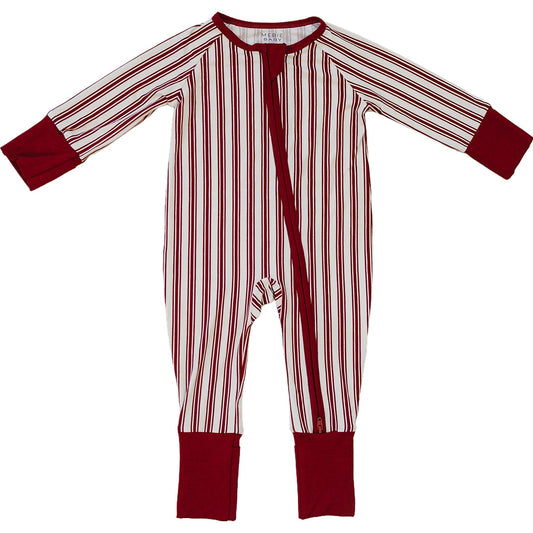 Red Stripes Bamboo Zipper