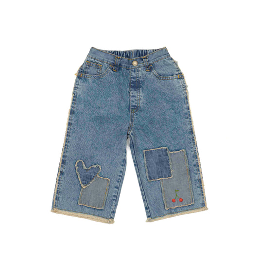 Patchwork Heart Pants | Denim