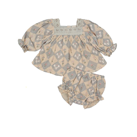 Ciel Set | Patchwork Floral Dusted Blue