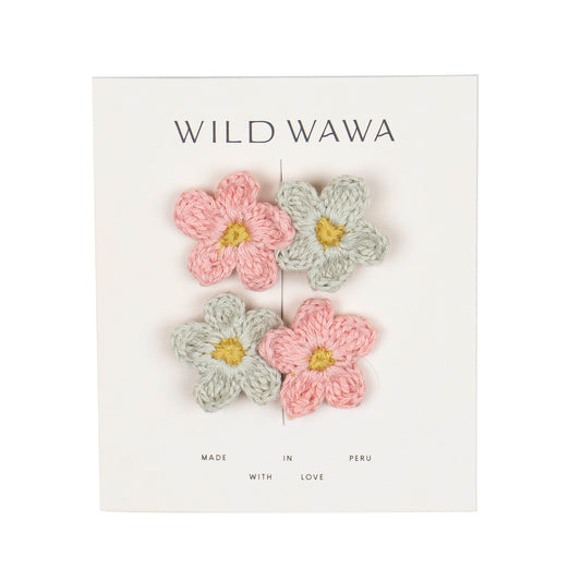 Crochet Clip Set | Multicolor Flower